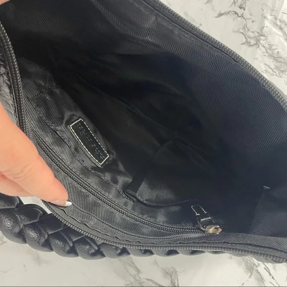 *LAUREN RALPH LAUREN* NWOT Black Leather Braided Handle Handbag - Picture 10 of 11